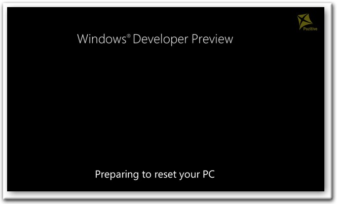 Подготовка к сбросу параметров Windows 8